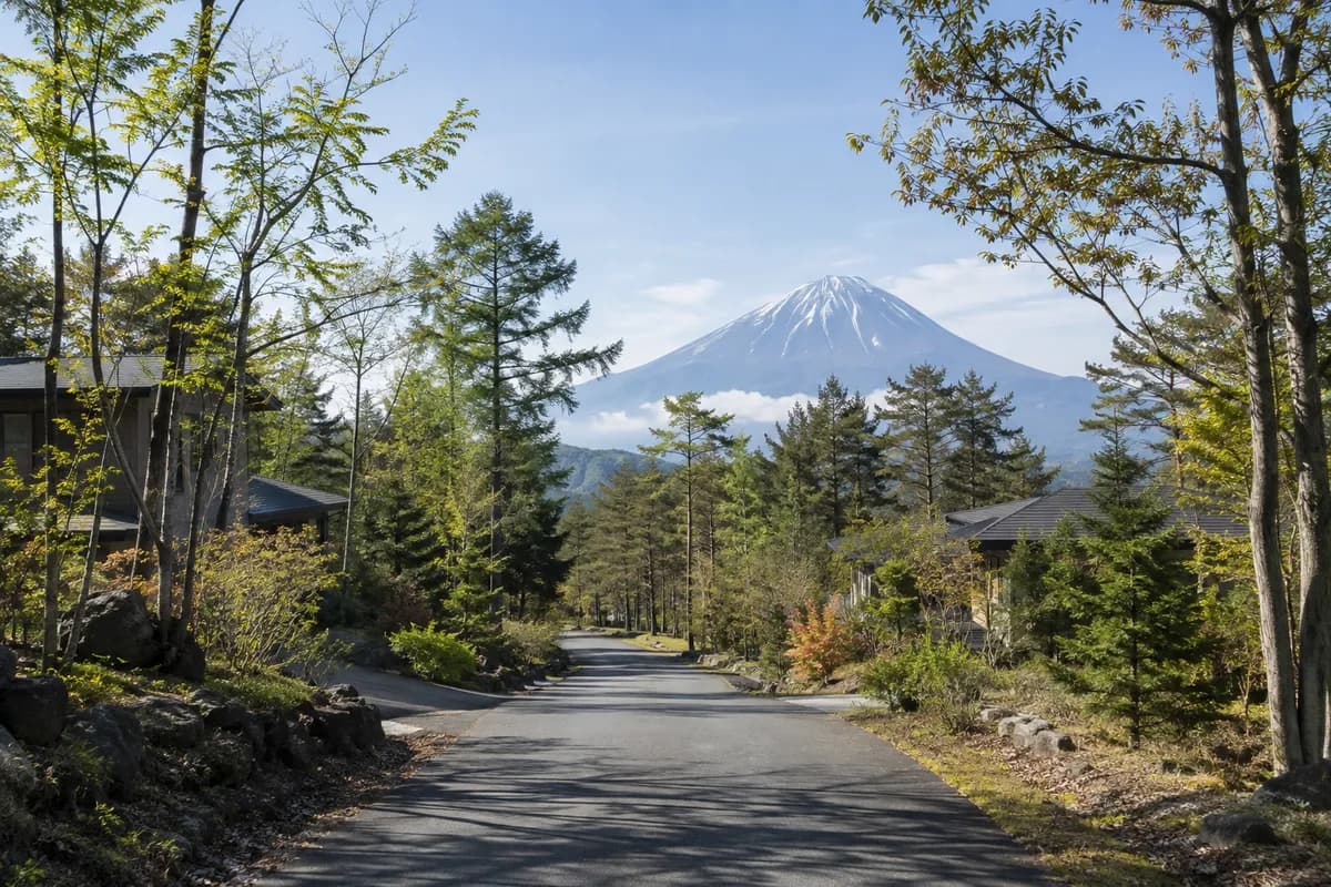 富士ヶ嶺高原別荘地 富士ドクタービレッジの地域の雰囲気を表現したAI生成イメージ（実際の現地写真ではありません）