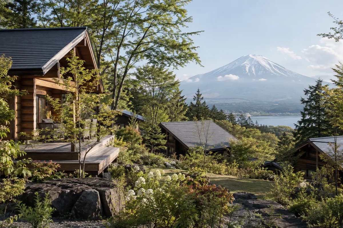 ホンカ・ヴィレッジ山中湖の地域の雰囲気を表現したAI生成イメージ（実際の現地写真ではありません）