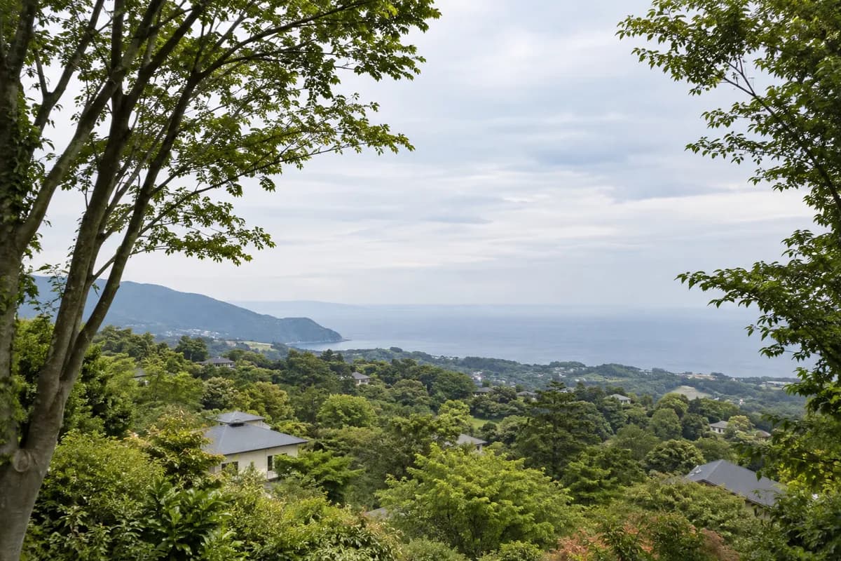 伊豆急南大室台地区の地域の雰囲気を表現したAI生成イメージ（実際の現地写真ではありません）
