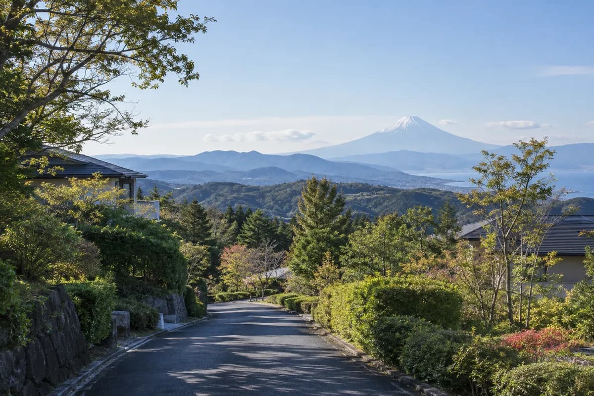 南箱根ダイヤランドの地域の雰囲気を表現したAI生成イメージ（実際の現地写真ではありません）