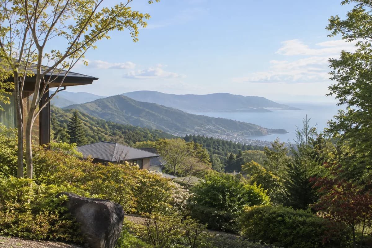 みのりの村別荘地の地域の雰囲気を表現したAI生成イメージ（実際の現地写真ではありません）