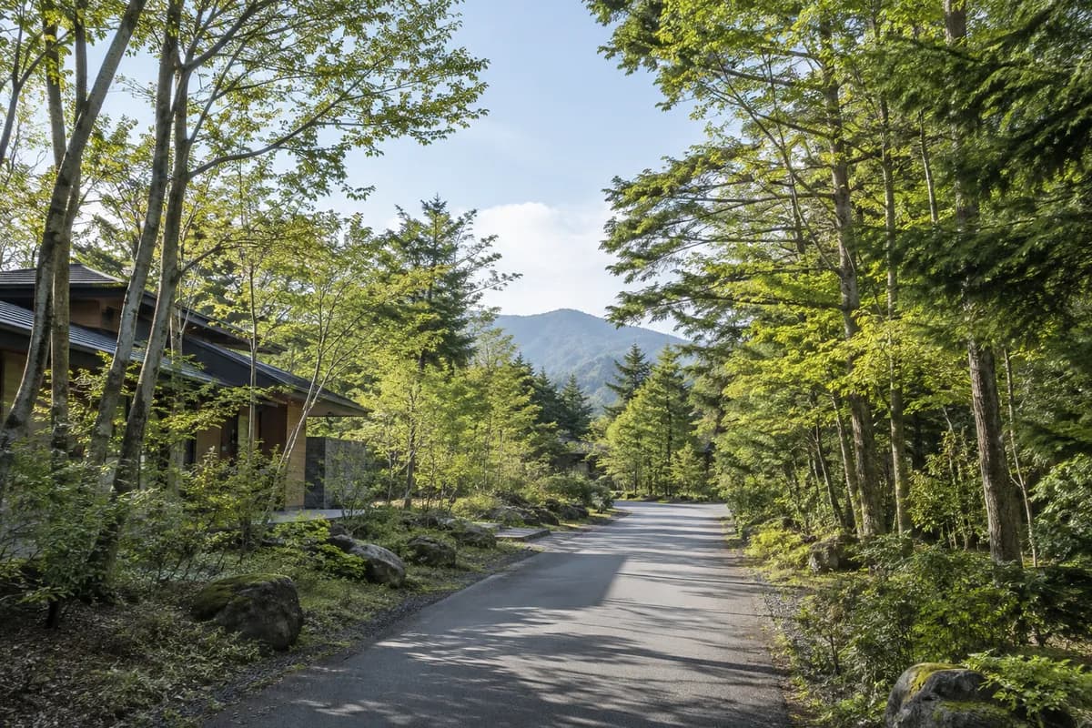 追分しぶさ分譲地の地域の雰囲気を表現したAI生成イメージ（実際の現地写真ではありません）