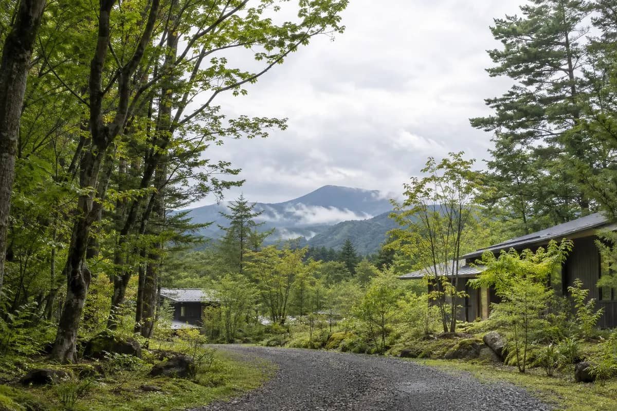 千ヶ滝東区の地域の雰囲気を表現したAI生成イメージ（実際の現地写真ではありません）