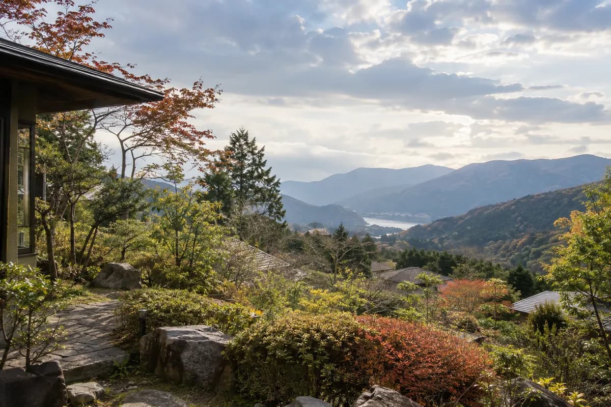 湯の花高原別荘地の地域の雰囲気を表現したAI生成イメージ（実際の現地写真ではありません）