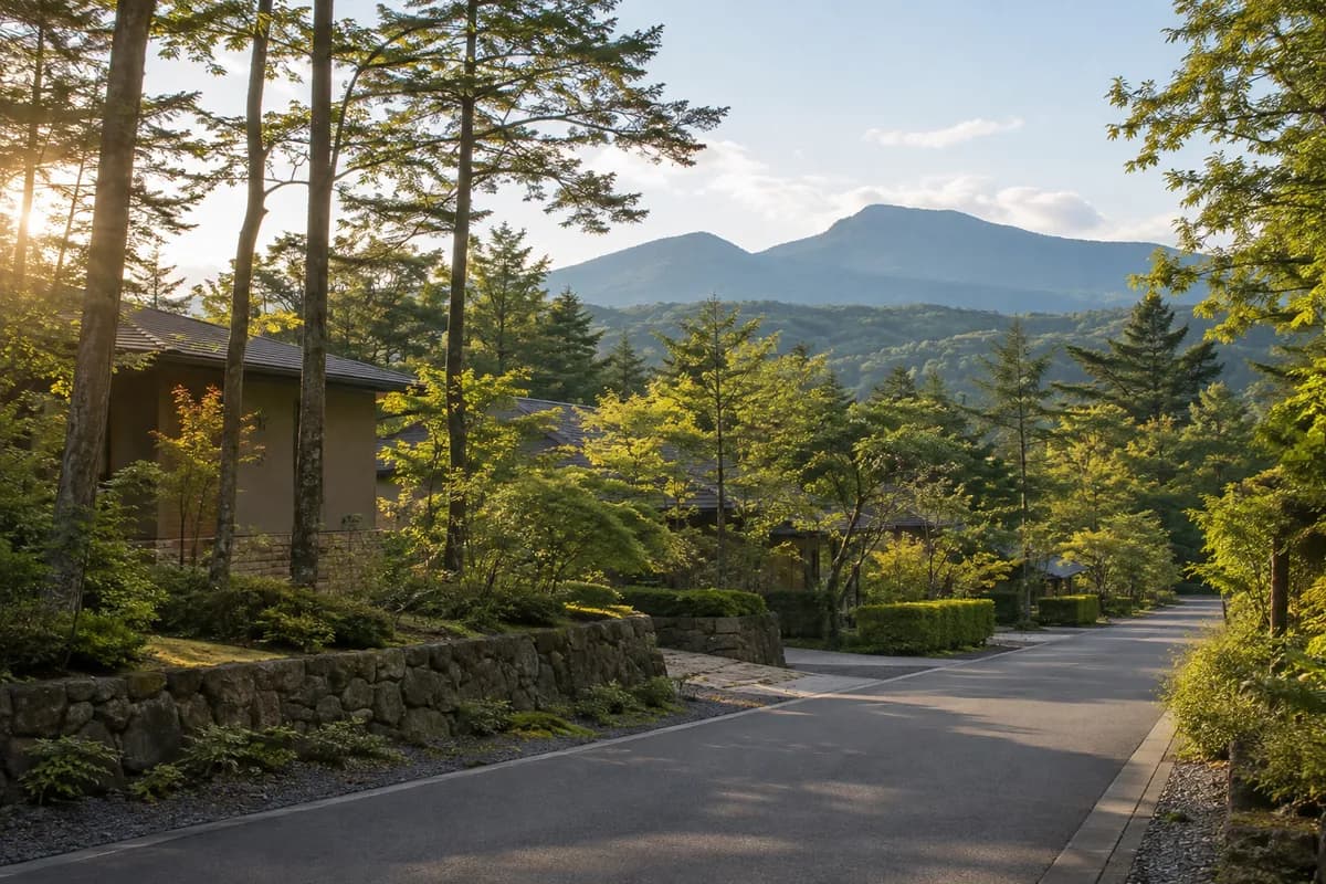 野村別荘地の地域の雰囲気を表現したAI生成イメージ(実際の現地写真ではありません)